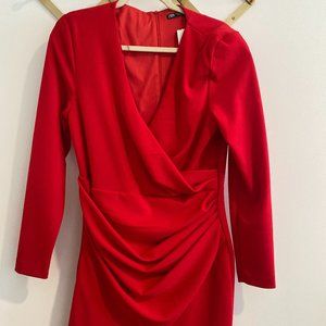 Zara Red long sleeve mini dress, XL